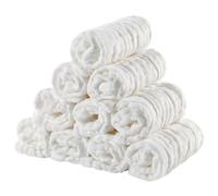 EXTSUD Lot de 10 Débarbouillettes de Bain pour Bébé Lingettes bébé en Mousseline de Coton 25 * 25cm Serviettes de Toilette Extra Douces, Absorbant, Lavable et Réutilisable pour Nouveau-né(Blanc)