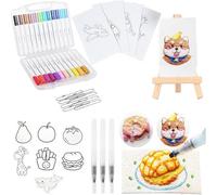 EXTSUD Lot de 68 peintures magiques en mousse 3D pour enfants avec 30 feuilles de papier à colorier en mousse, 24 marqueurs - Accessoires d'art et kit créatif