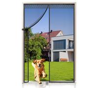 EXTSUD Moustiquaire de Porte Magnétique en Fibre de Verre 110x220cm, Fermeture Automatique Rideau Porte Anti insectes avec Aimants sans Perçage, Noir