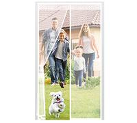 EXTSUD Moustiquaire de Porte Magnétique en Fibre de Verre 90x210cm, Fermeture Automatique Rideau Porte Anti insectes avec Aimants sans Perçage, Blanc