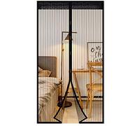 EXTSUD Moustiquaire de Porte Magnétique Fermeture Automatique Rideau Porte Anti insectes Mouche Moustique avec Aimants Sans Perçage (110x220cm) Noir …