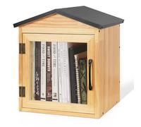 Exttlliy Petite boîte de rangement d'extérieur en bois pour les quartiers, la communauté et les écoles, pour partager des livres, des dépliants, des journaux, de la nourriture et des œuvres d'art (B)