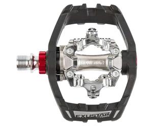 Exustar Pédale de Table E pm825, Corps en Aluminium, axe en Acier CrMo, avec l'Industrie Roulement à Bille Noir/Argent