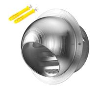 Exutoire mural à nez de bœuf rond，Exutoire mural à Capuchon d'aération mural for bouches d'aération étanches, for cuisine, chambre à coucher, salle de bain, bureau, volets inclinables à Grille(Size:70