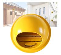 Exutoire mural à nez de bœuf rond，Exutoire mural à Ventilation de sortie de grille d'échappement ronde résistante aux intempéries avec maille d'écran intégrée(Color:Yellow,Size:200mm)