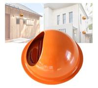 Exutoire mural à nez de bœuf rond，Exutoire mural à Ventilation de sortie de grille d'échappement ronde résistante aux intempéries avec maille d'écran intégrée(Color:Orange,Size:100mm)