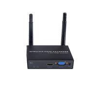 EXVIST Extension HDMI sans Fil VGA 100 m 1080p 1 récepteur Uniquement, Double Sortie HDMI et VGA, jusqu'à 100 m, Prise en Charge IR, Convient pour Ordinateur Portable, PC vers HDTV ou projecteur