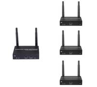 EXVIST Kit d'extension HDMI sans Fil 4K@30FPS avec 3 récepteurs, Codage H.265, Longue portée de 656 Pieds, Prise en Charge IR, Transmission sans Fil HDMI Depuis Un Ordinateur Portable, PC, PS4