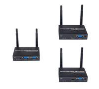 EXVIST Kit d'extension VGA sans Fil avec 2 récepteurs et Sortie HDMI, Codage H.265 1080P@60FPS, portée de 200 m, Transmission VGA vers HDMI pour PC, Ordinateur Portable, PS4