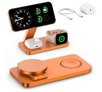 EXW Station de Charge Apple 3-en-1, Compatible avec MagSafe, Chargeur Induction Iphone Chargeur sans Fil Rapide for iPhone 17 16 15 14 13 12 Series, Apple Watch 11 10 9 8, Airpods 4/3/2