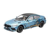 EXYFRUX Alliage Moulé sous Pression 1:24 for BMW X5 I5 M3 M8 XM Series, Modèle Voiture en Alliage Moulé sous Pression, 6 Portes Ouvertes, Modèle De Véhicule Statique Voitures Collection(M8 Blue)