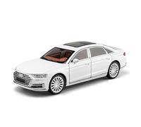 EXYFRUX Alliage Moulé sous Pression 1:24 pour Audi A8 Voiture Classique Luxe, Alliage Moulé sous Pression, Mini Véhicule Simulation, Modèle D’Exposition Dynamique Voitures Collection(White)