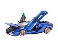 EXYFRUX Alliage Moulé sous Pression Échelle 1/18 pour Lamborghini SIAN FKP37 Supercar en Alliage Moulé sous Pression, Mini-véhicule Simulation, Modèle D'affichage Dynamique Voitures Collection(Blue)