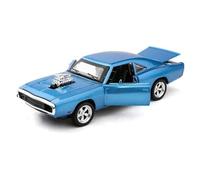 EXYFRUX Alliage Moulé sous Pression Échelle 1:32 pour Dodge Charger 1970 Modèle De Voiture en Alliage Moulé sous Pression, Simulation Sonore Et Lumineuse, Décorations Voitures Collection(Blue nobox)