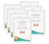 EXYGLO Cadre A4 Lot de 7, Cadre Photo A4 Blanc pour 29,7x21cm, pour Certificats, Affiches et Documents