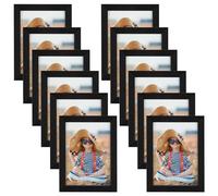 EXYGLO Cadre Photo 13x18 cm Noir Lot de 12, Cadre Multi Photo Mural ou à Poser pour Chambre, Bureau, Salon, Galerie et Cadeau