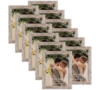 EXYGLO Cadre Photo 15x20 cm Lot de 12, Cadre Photo Mural et à Poser pour Chambre, Bureau, Salon et Gallerie, Rustique