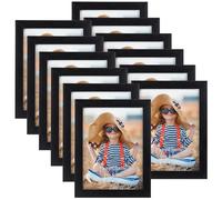 EXYGLO Cadre Photo 15x20 cm Noir Lot de 12, Cadre Multi Photo Mural ou à Poser pour Chambre, Bureau, Salon, Galerie et Cadeau