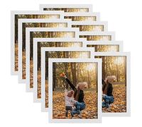 EXYGLO Cadre Photo 20x25 cm Lot de 12, Cadre Photo Mural Blanc et à Poser pour Chambre, Bureau, Salon et Gallerie
