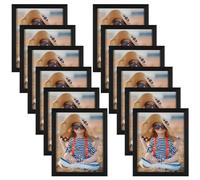 EXYGLO Cadre Photo 20x25 cm Noir Lot de 12, Cadre Multi Photo Mural ou à Poser pour Chambre, Bureau, Salon, Galerie et Cadeau