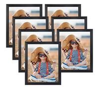 EXYGLO Cadre Photo 20x25 cm Noir Lot de 7, Cadres Photo Mural et à Poser pour Chambre, Bureau, Salon et Gallerie