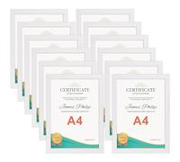 EXYGLO Cadre Photo A4 Blanc Lot de 12, Lot Cadre A4 pour Certificat Diplôme et Document pour Chambre, Bureau, Salon, Galerie et Cadeau - 21x29,7 cm