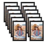 EXYGLO Lot de 12 cadres photo noirs de 30 x 20 cm avec surface PS - Pour mur ou table - 20 x 30 cm