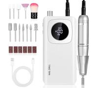 Exyvox Ponceuse Pour Ongles Professionnelle, 45000RPM Lime A Ongle Electrique, Ponceuse Ongles Portable avec Écran LCD, Ensemble d’accessoires Kit avec Manucure Pédicure, pour Salon, Usage Maison