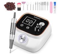 Exyvox Ponceuse Pour Ongles Professionnelle, Lime A Ongle Electrique, 45000RPM, Ponceuse Ongles avec Écran LCD, Ensemble d’accessoires Kit avec Manucure Pédicure, pour Salon, Usage Maison, Blanc