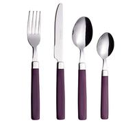 EXZACT 16 pièces Couverts en acier inoxydable couleur manches violet