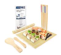 Exzact 8 pièces kit sushi bambou nattes Paddle Spreader baguettes set