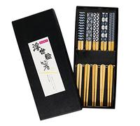 Exzact bambou coffret de baguettes 5 paires réutilisable coffret cadeau