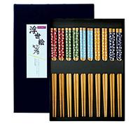 EXZACT coffret de baguettes 10 paires bambou réutilisable japonais boîte
