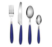 EXZACT Couleur Couverts en inox - 16 Pièces: 4 x Fourchettes, 4 x Couteaux, 4 x Cuillères, 4 x Cuillère à café (EX07 Bleu x 16)