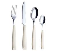 Exzact Couverts en Acier Inoxydable 16pcs, Avec Poignées en Plastique Coloré, Ergonomiques et Confortables - Comprend : 4 Fourchettes, 4 Couteaux, 4 Cuillères, 4 Cuillères à Café