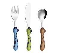 Exzact Couverts Enfants en INOX 3 Pièces: 1 x Fourchette, 1 x Couteau, 1 x Cuillère (Girafe x 3)