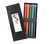 EXZACT Ensemble de baguettes en fibre de verre de style japonais - 5 paires de baguettes réutilisables dans une boîte cadeau faite à la main - Résistant à la chaleur - Passe au lave-vaisselle - kimono