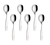 Exzact Lot de 6 cuillères en Acier Inoxydable pour Enfant - Motif Lapin gravé