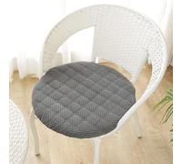 EXZFW Lot de 6/4/2 Antidérapants Coussin/Galette de Chaise Ronde 40cm Coussin de Siège Rond Exterieur/Intérieur Coussin D'assise Rond Jardin, Cuisine, Bureau, Salle à Manger,Dark Gray,6er Set 50cm