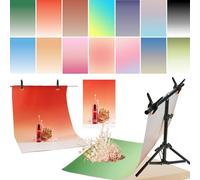 Exzycke Lot de 7 Toiles de Fond de Table avec Support pour Photographie - Double Face - 55,9 x 86,4 cm - sans Couture - Accessoires de Photographie pour Nourriture, Bijoux, cosmétiques