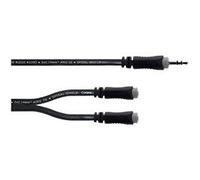 Adaptateur Y Cordial 14883 Jack audio [1x Jack mâle 3.5 mm - 2x Jack femelle 3.5 mm] 0.30 m noir gaine en PVC, câble jumelé