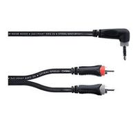 Câble Y Bretelle Mini-jack Stéréo Coudé / 2 RCA 1,5 M