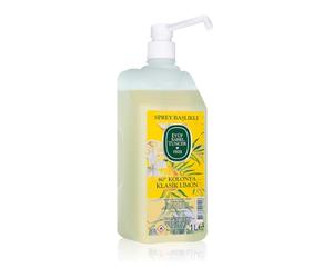 EyabiSabri Tuncer Classic Piston à citron 1 l Hdpe Blanc Pompe sérigraphiée 1000 ml