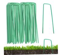 Eyccier 20pcs Jardin enjeux de 1, 6 x 6 Pouces en U en Forme de Pays en métal galvanisé des agrafes avec Une extrémité aiguë pour Le système d'irrigation, Tissu barrière Mauvaise Herbe, Tente, Vert