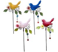 Eyccier 4pcs enjeux de Jardin décoratif, enjeux de Jardin d'oiseaux en métal, Ornements Patio pelouse extérieure intérieure 14, 2 Pouces..