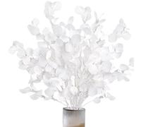 Eyccier 7pcs Eucalyptus Laisse des tiges d'eucalyptus artificielles réalistes de 35, 4 Pouces de 35, 4 Pouces Fausses tiges Plante DIY pour Le Mariage, l'arrêt des Fleurs, Remplissage Vase, Blanc
