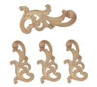 Eyccier Appliques de Bois de 4pcs, Applications en Bois Non peintes embellissements, décor Style européen pour Le Mur la Porte du lit Meuble Meubles muraux