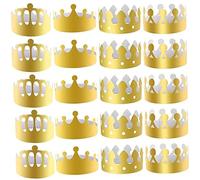 Eyccier Gold Crowns Party Kings Coronation Paper Crowns Birthday Party Decorations for Kids Adults 20pcs