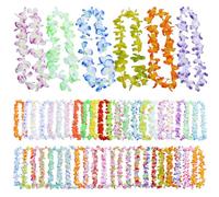 Eyccier Hawaiian Lei 50pcs Garland hawaïen Pose Un Collier de 38, 58 Pouces Lois de Fleur pour Adultes et Enfants Leis pour Luau Party Tropical DÉCORATIONS