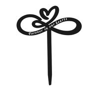 Eyccier Marqueurs de tombes commémoratifs Metal Garden Stakes Decorative Sympathie Grave Plaque Plaque Cimetery Decorations - Avant-Nos dans nos cœurs..